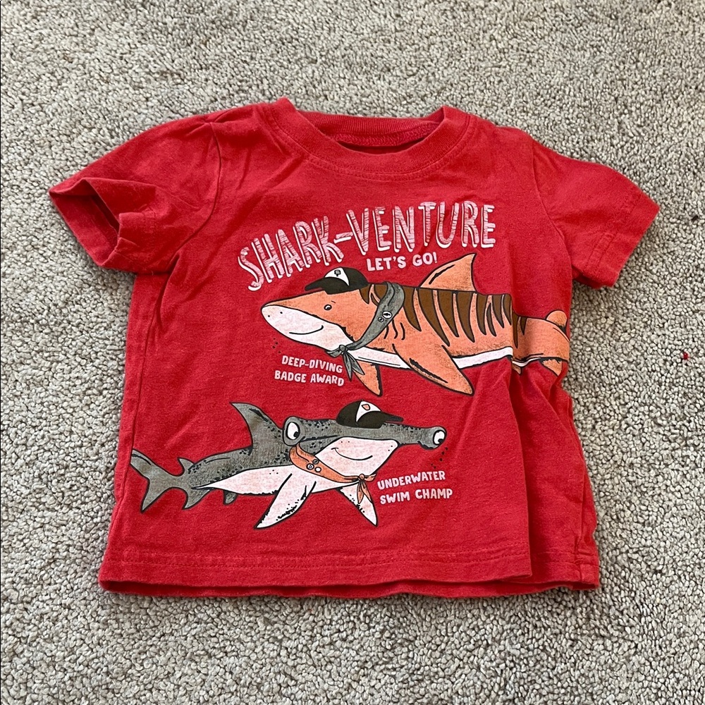 🍼Carter's Red Shark-Venture Kids T-Shirt🍼